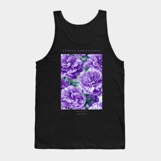 Purple Carnations Watercolor Pattern Tank Top